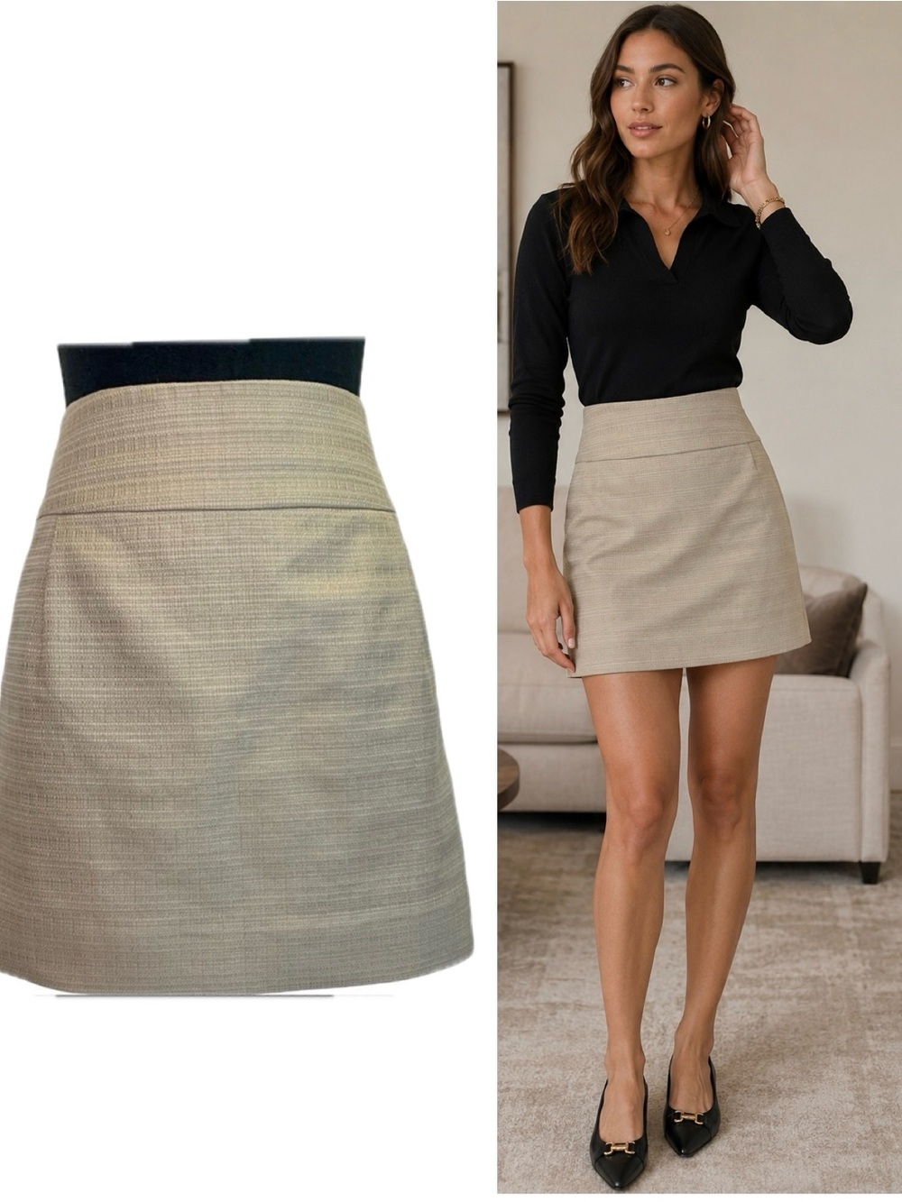 J.crew tan brown mini skirt size 4